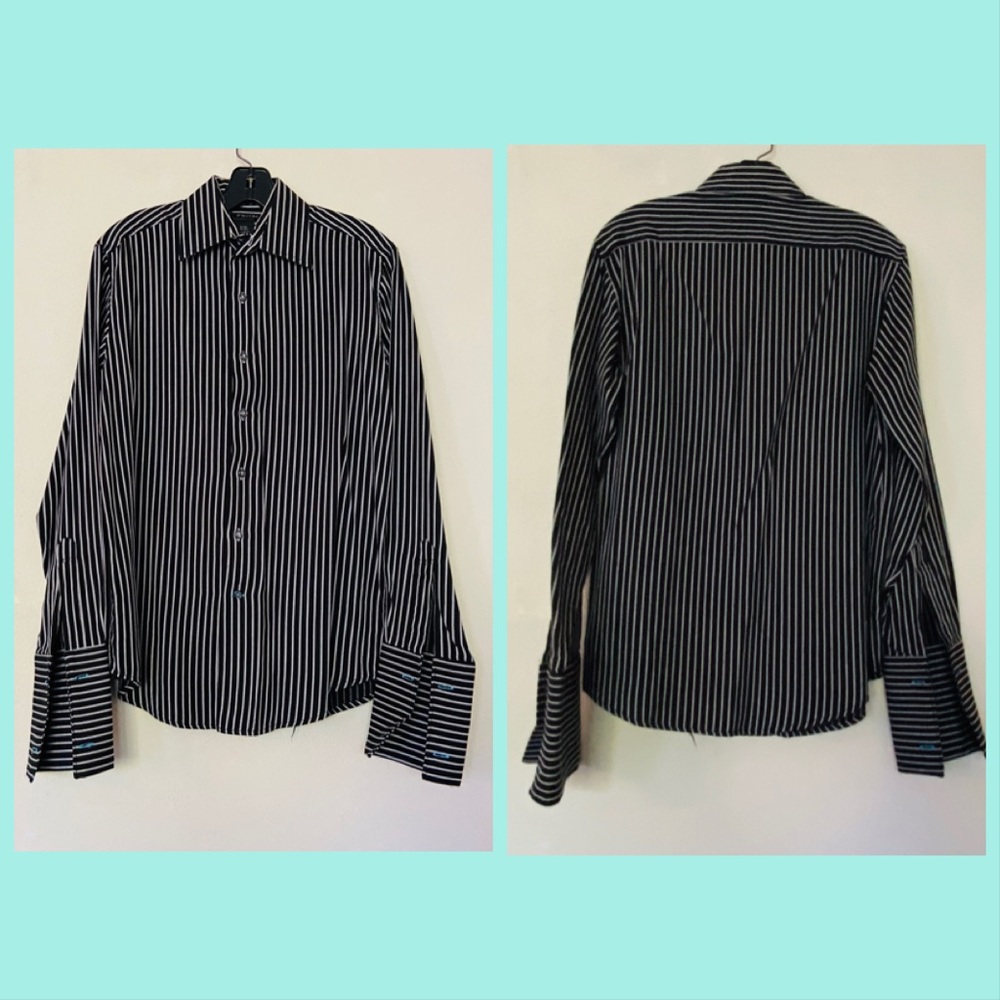 J. Ferrar Pin-Striped Long-Sleeve Shirt